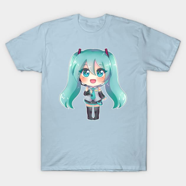 VOCALOID Hatsune Miku chibi T-Shirt by Nadi-chan16